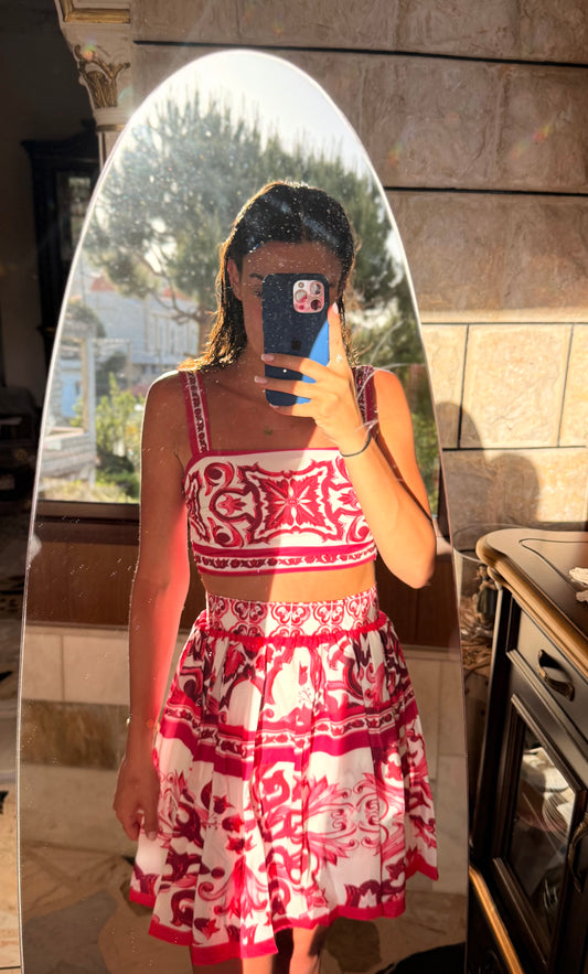 Pink Skirt & Top Set