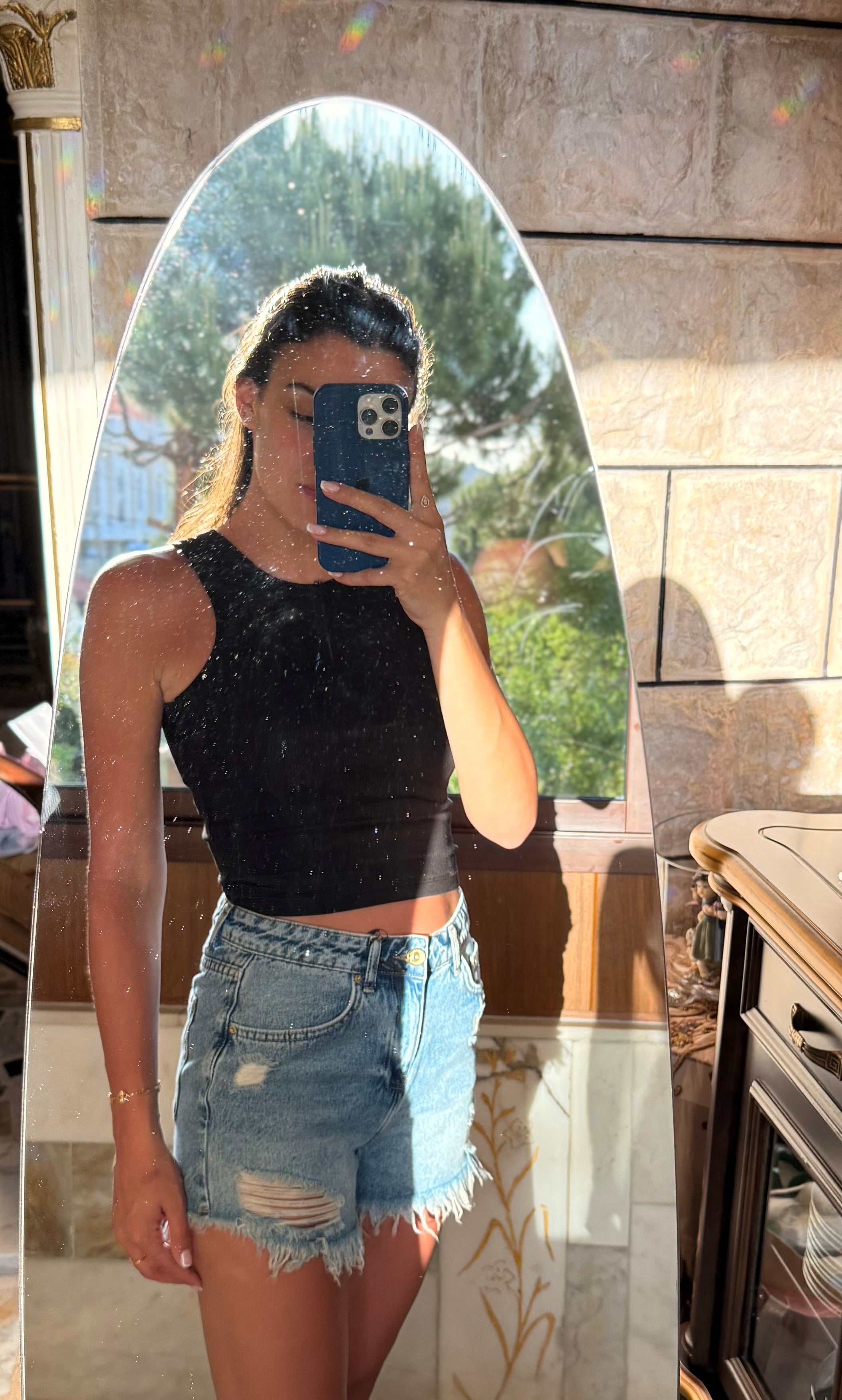 Denim Ripped Shorts