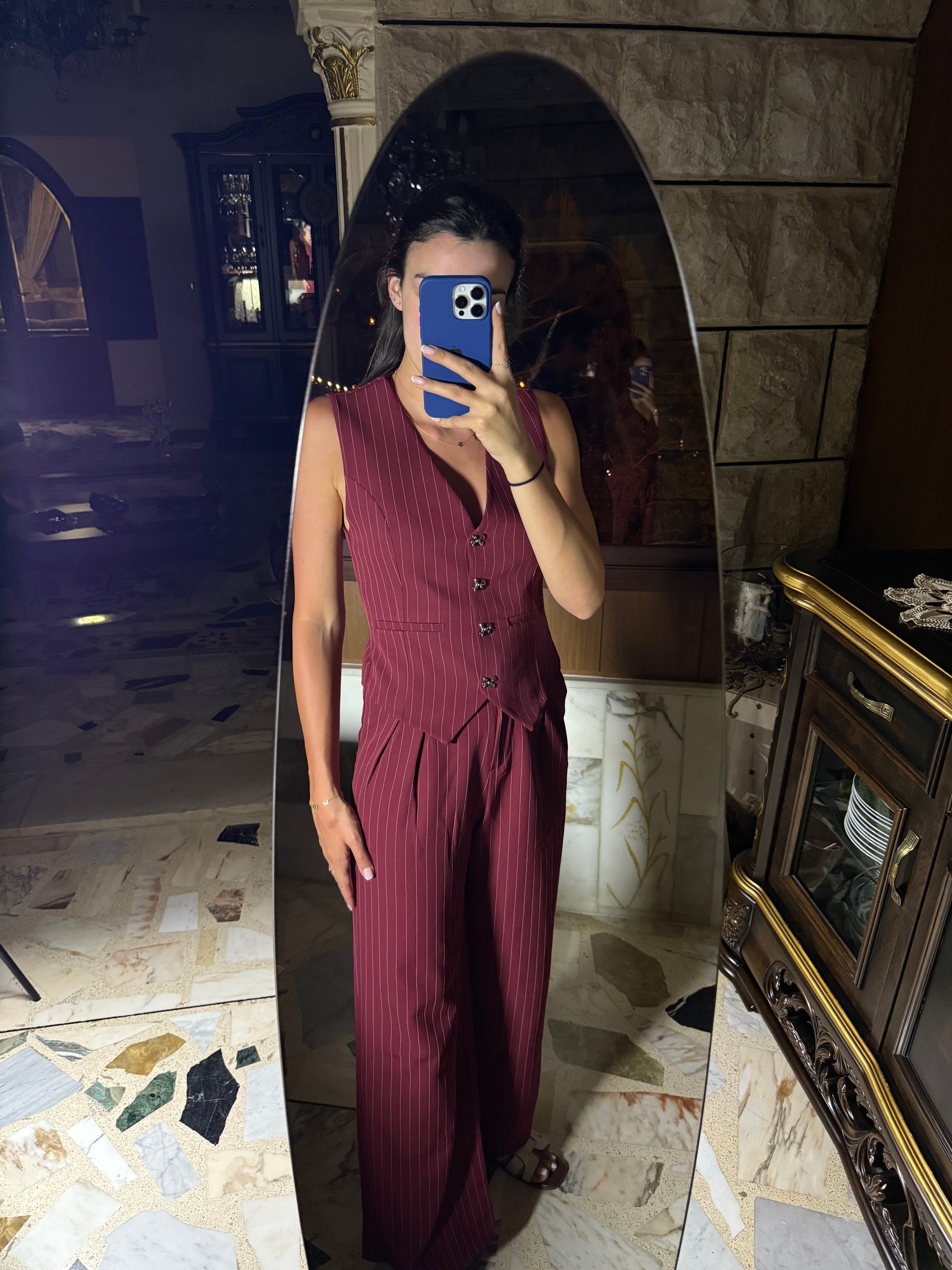 Burgundy Two-Piece Ribbon Set