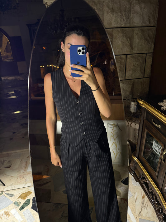 Black Two-Piece Ribbon Set