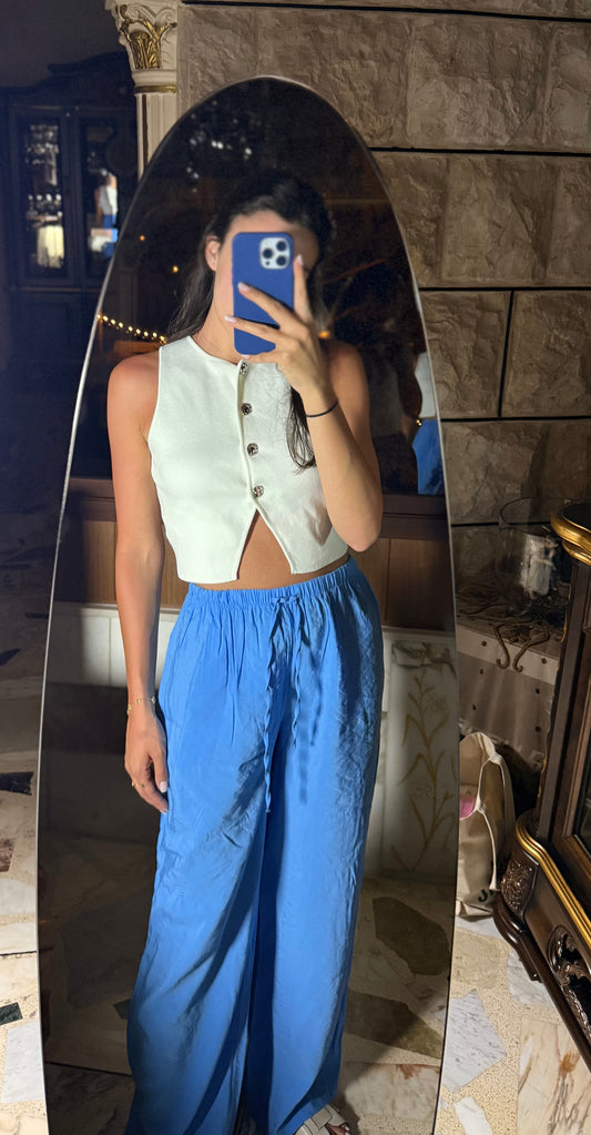 Blue Linen Pants