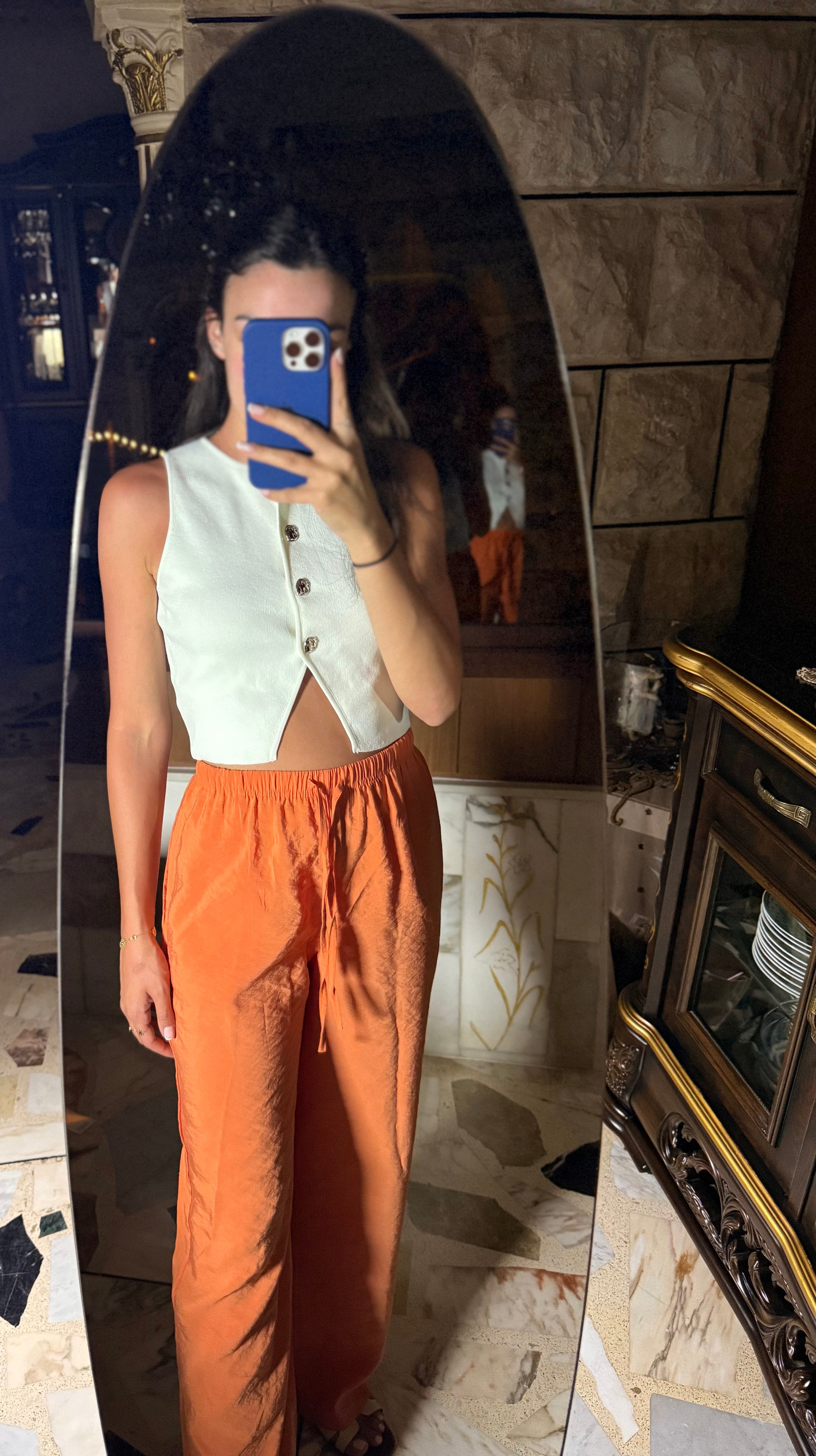 Orange Linen Pants