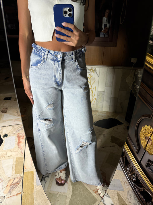 Baggy Fit High Waisted Ripped Jeans