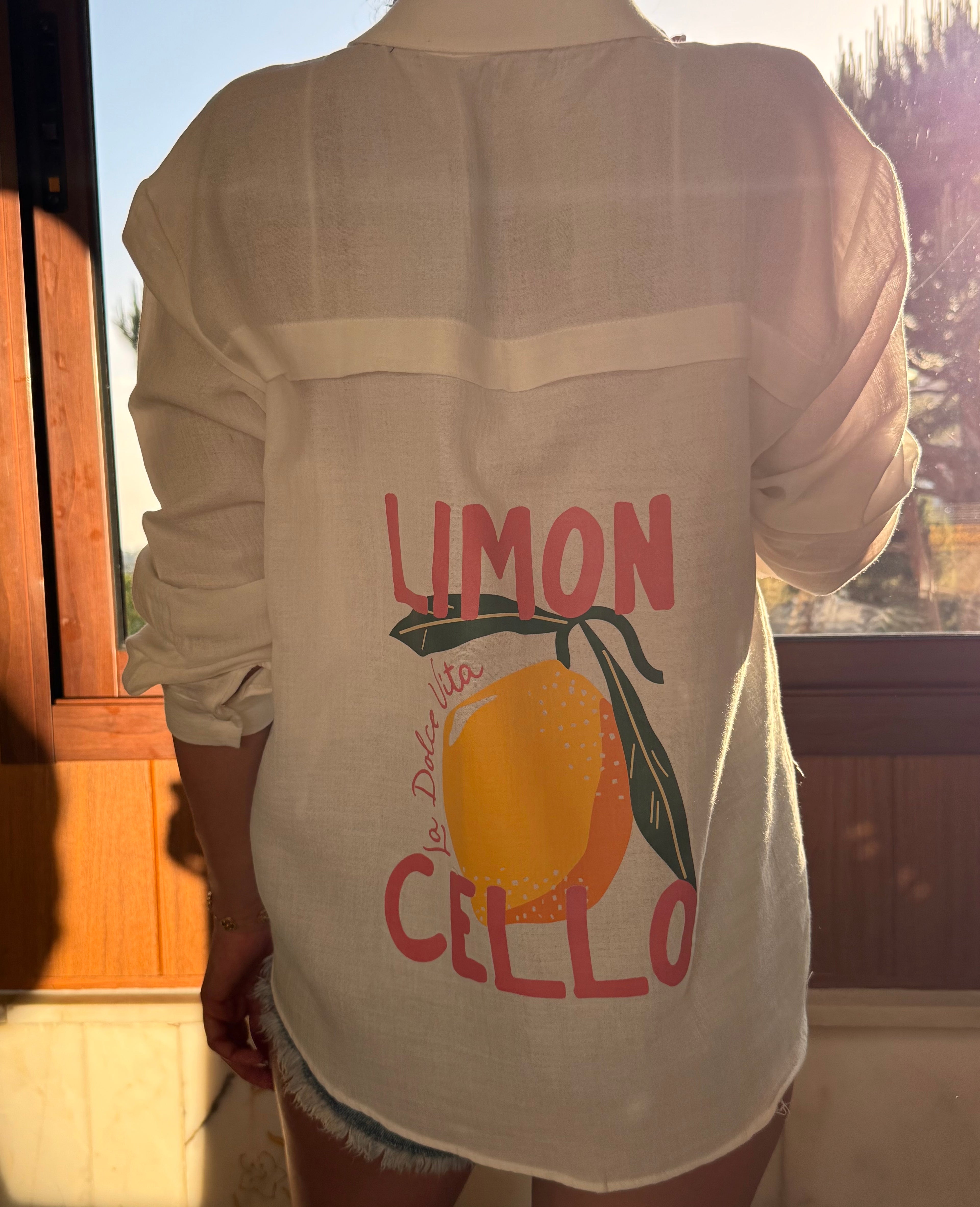 Full Sleeve Graphic Back White Shirt