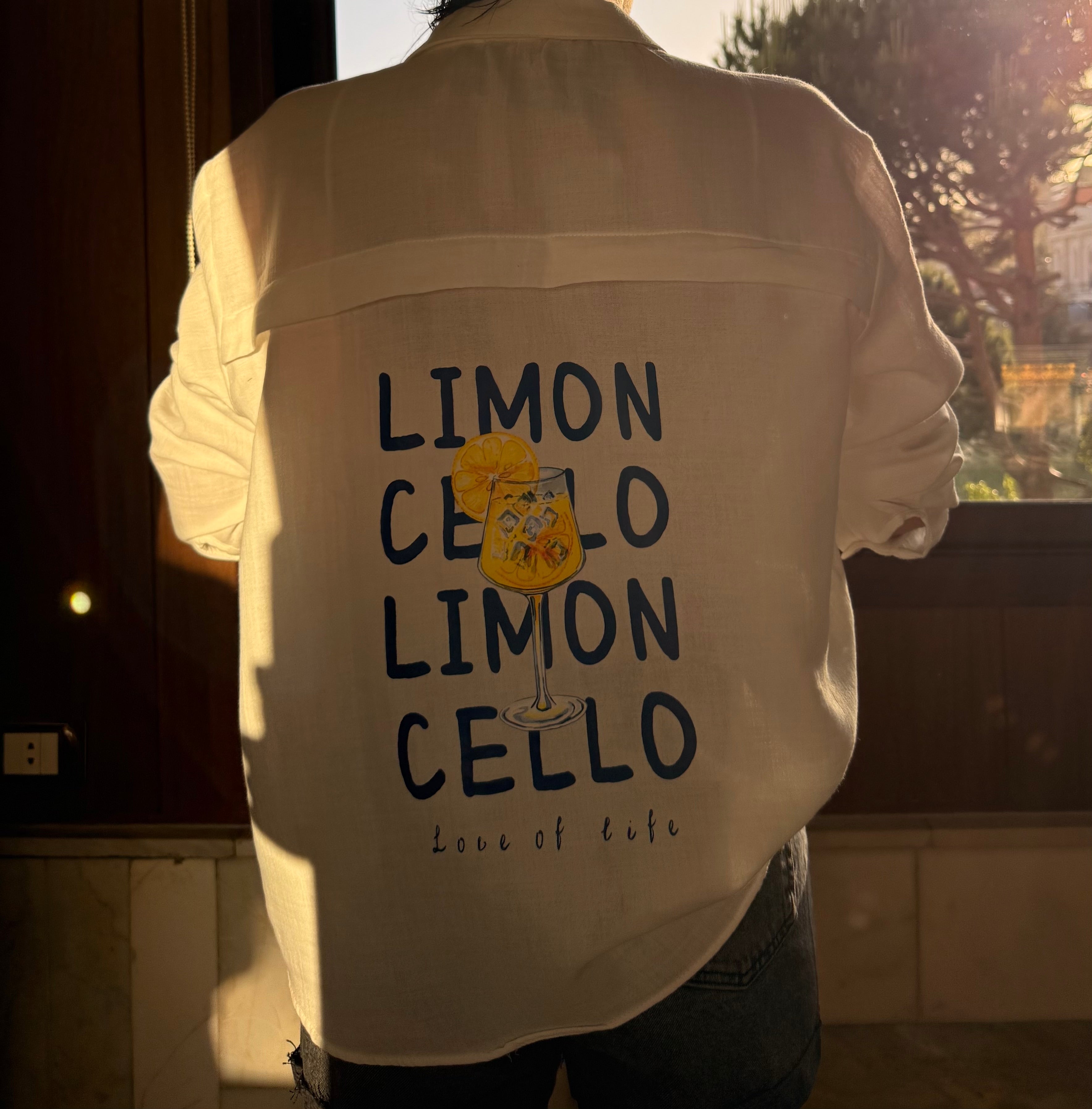 Full Sleeve Graphic Back White Shirt
